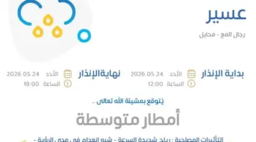 الأرصاد: إنذارات جوية الأحد من أمطار رعدية في 3 مناطق بينها مكة المكرمة | طقس العرب