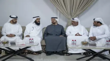 ذياب بن محمد بن زايد يقدِّم واجب العزاء في وفاة والدة الشهيد سعيد أحمد المري