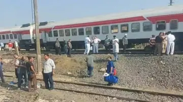 خروج 6 عربات قطار عن القضبان في كفر الزيات