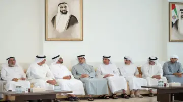 منصور بن زايد يعزي في وفاة محمد سالم بالعمى التميمي